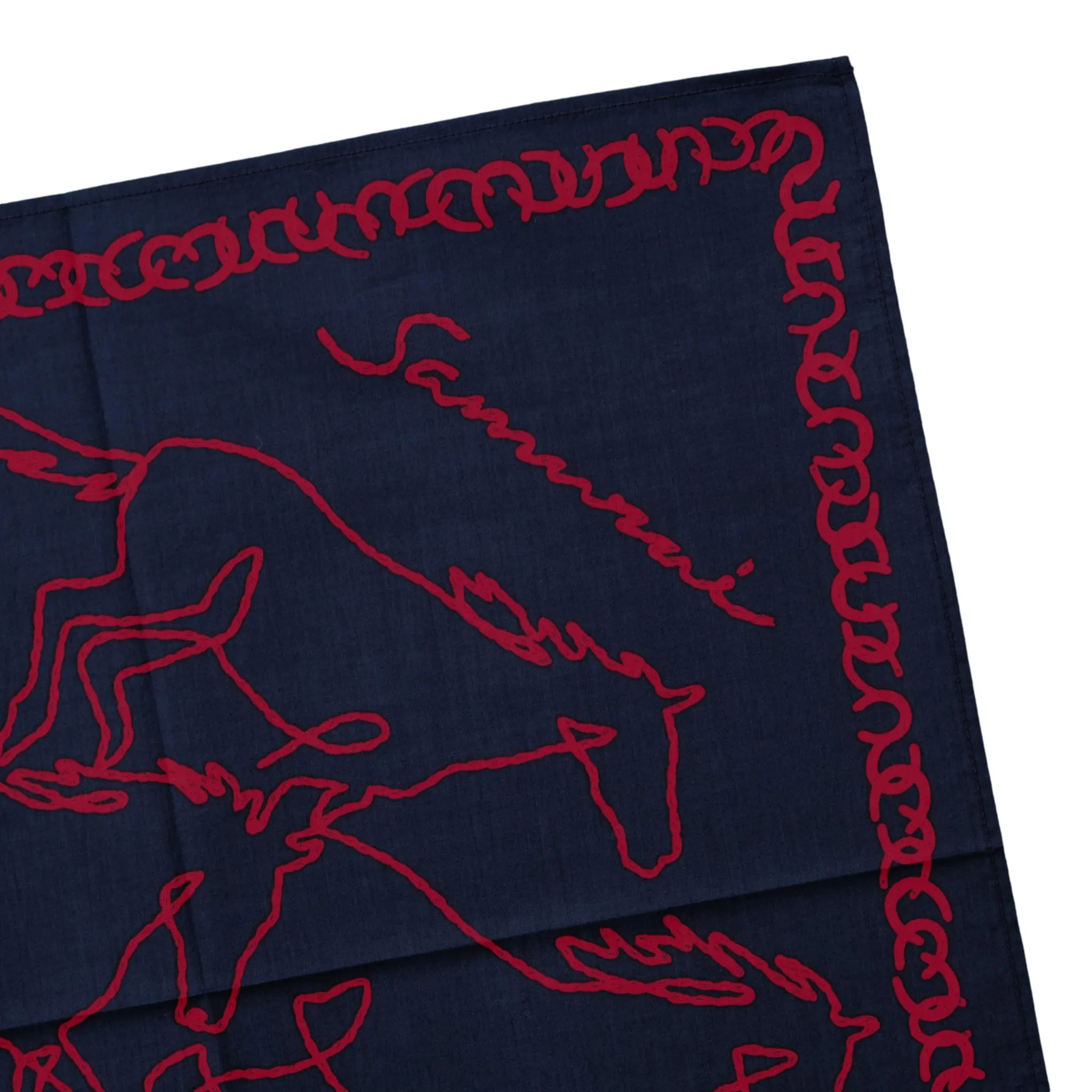 Samurai Jeans "Galloping Horses" Selvedge Bandana (Navy) sold by Okayama Denim product image thumbnail 2