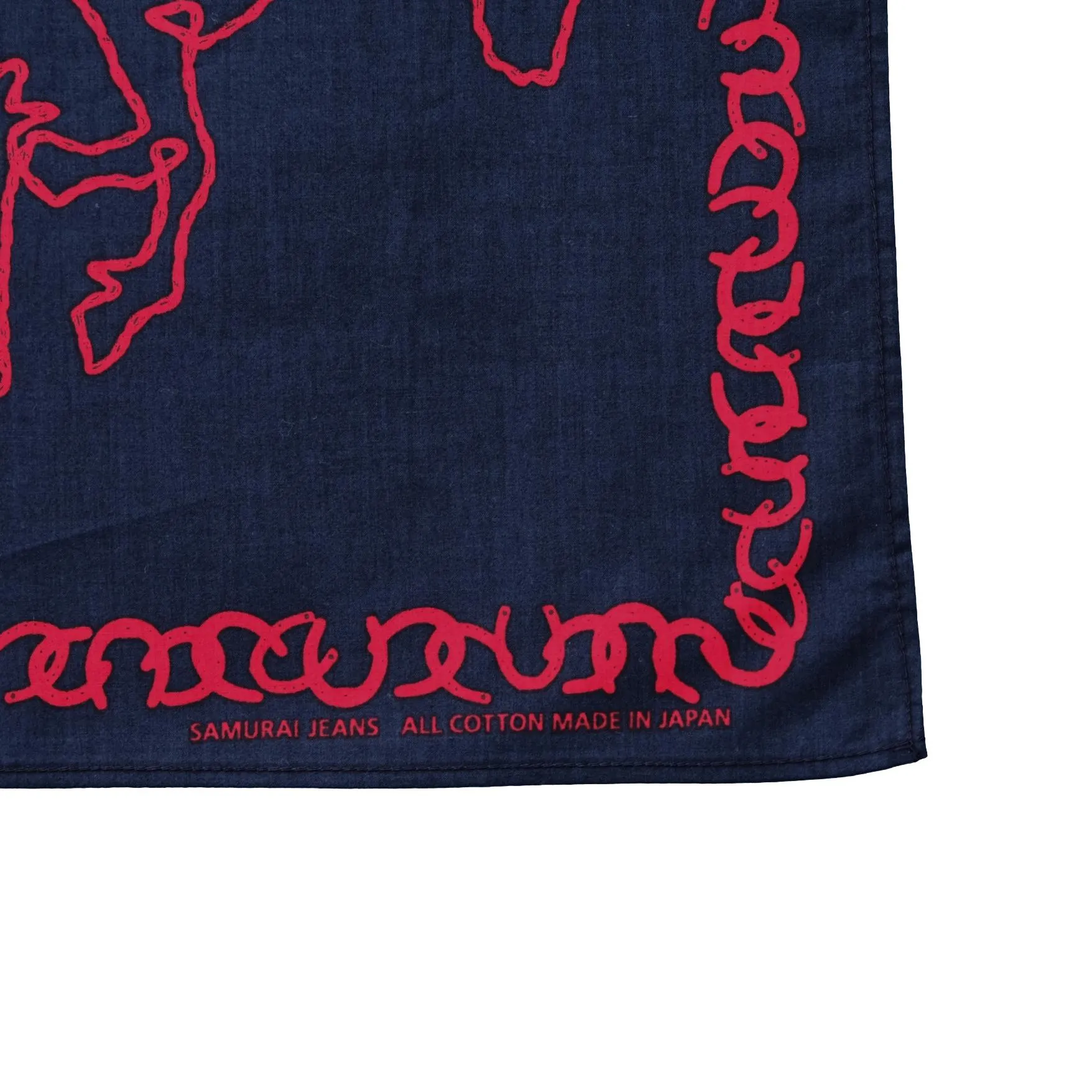 Samurai Jeans "Galloping Horses" Selvedge Bandana (Navy) sold by Okayama Denim product image thumbnail 3