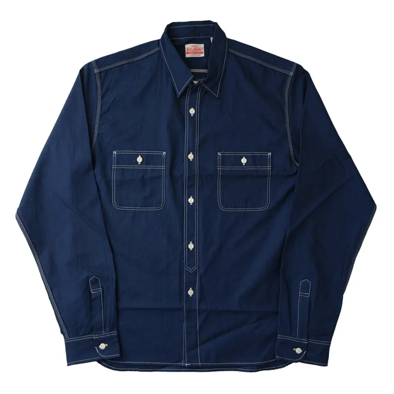 Big John Deep Indigo Selvedge Chambray Work Shirt made by Big John