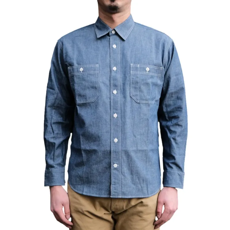 Momotaro 5oz. Selvedge Chambray Work Shirt made by Momotaro