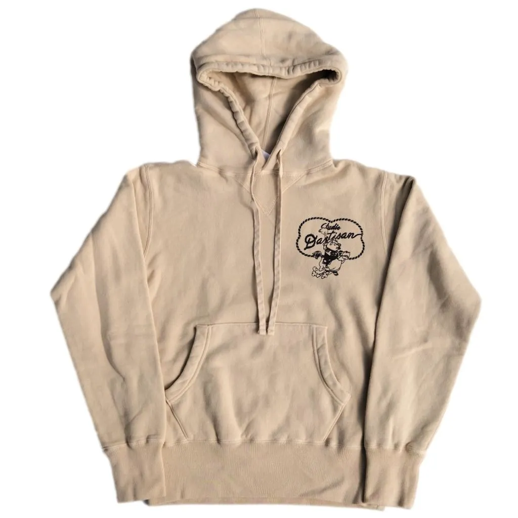 Studio D'Artisan "Denim Hunter" Logo Print Hoodie (Ivory) sold by Okayama Denim product image thumbnail 4