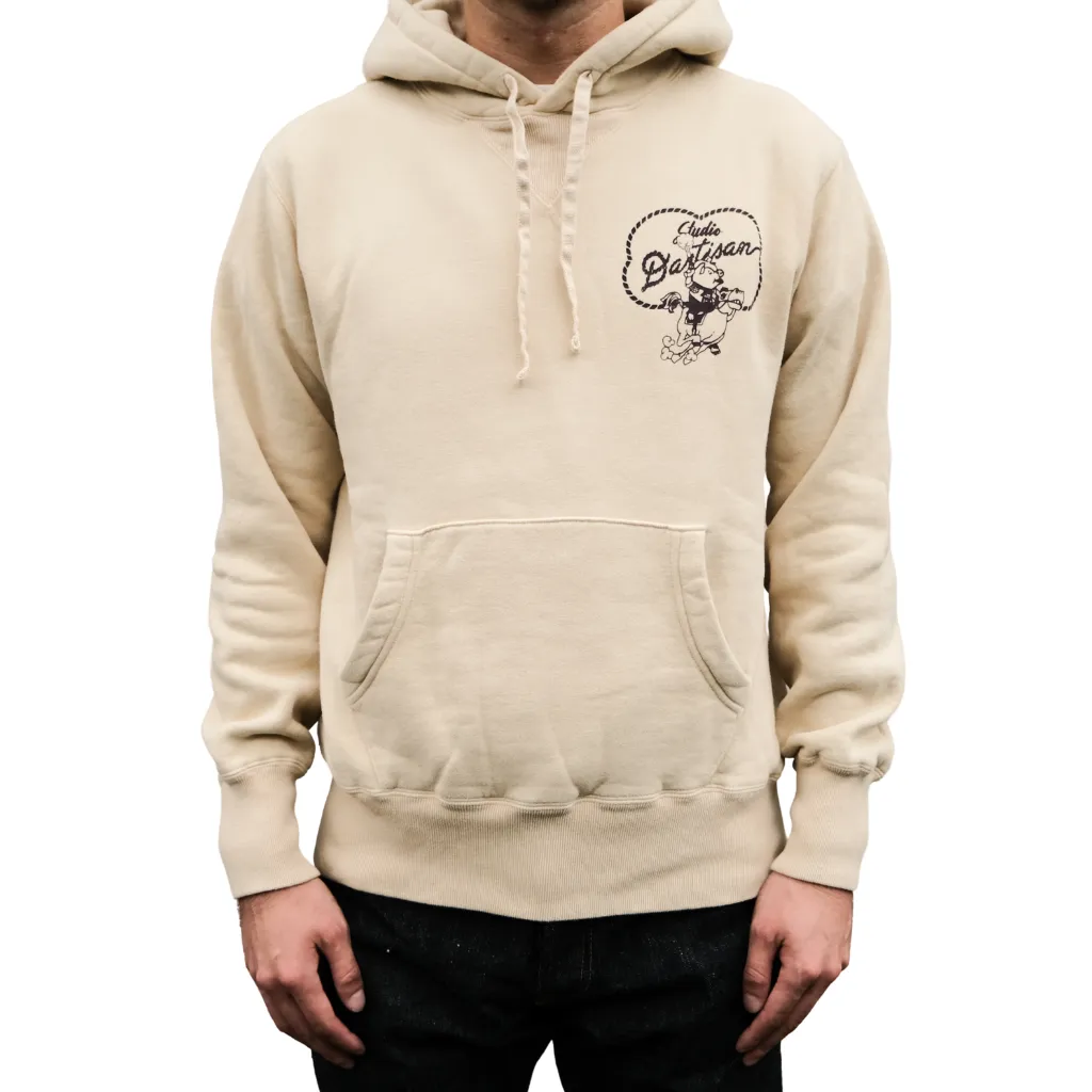Studio D'Artisan "Denim Hunter" Logo Print Hoodie (Ivory) sold by Okayama Denim product image thumbnail 2