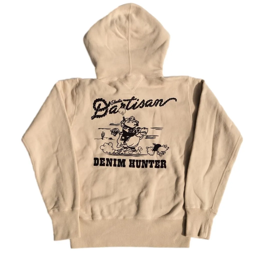 Studio D'Artisan "Denim Hunter" Logo Print Hoodie (Ivory) sold by Okayama Denim product image thumbnail 5