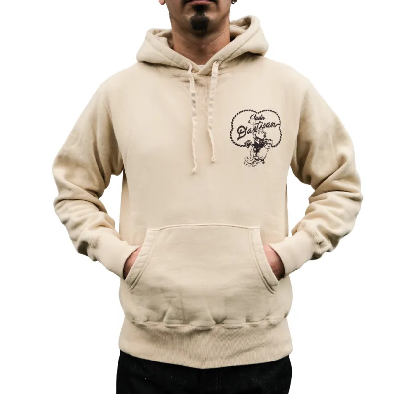 Studio D'Artisan "Denim Hunter" Logo Print Hoodie (Ivory) made by Studio D'Artisan