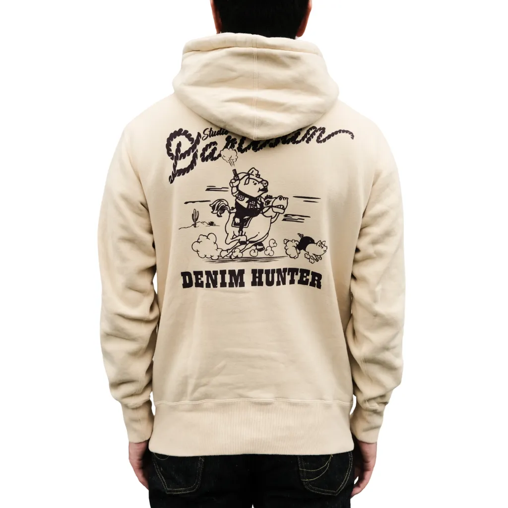 Studio D'Artisan "Denim Hunter" Logo Print Hoodie (Ivory) sold by Okayama Denim product image thumbnail 3