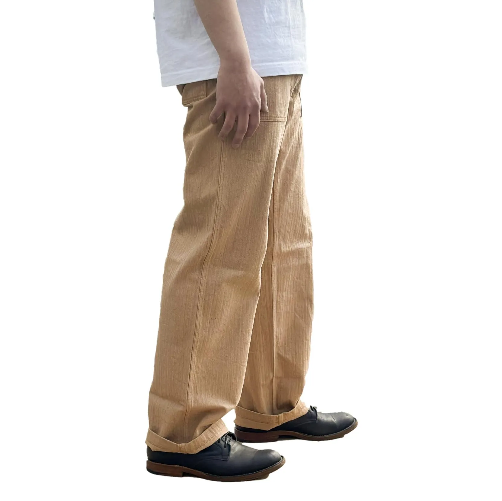 Studio D'Artisan "Fox Cotton" Herringbone Baker Pants sold by Okayama Denim product image thumbnail 4