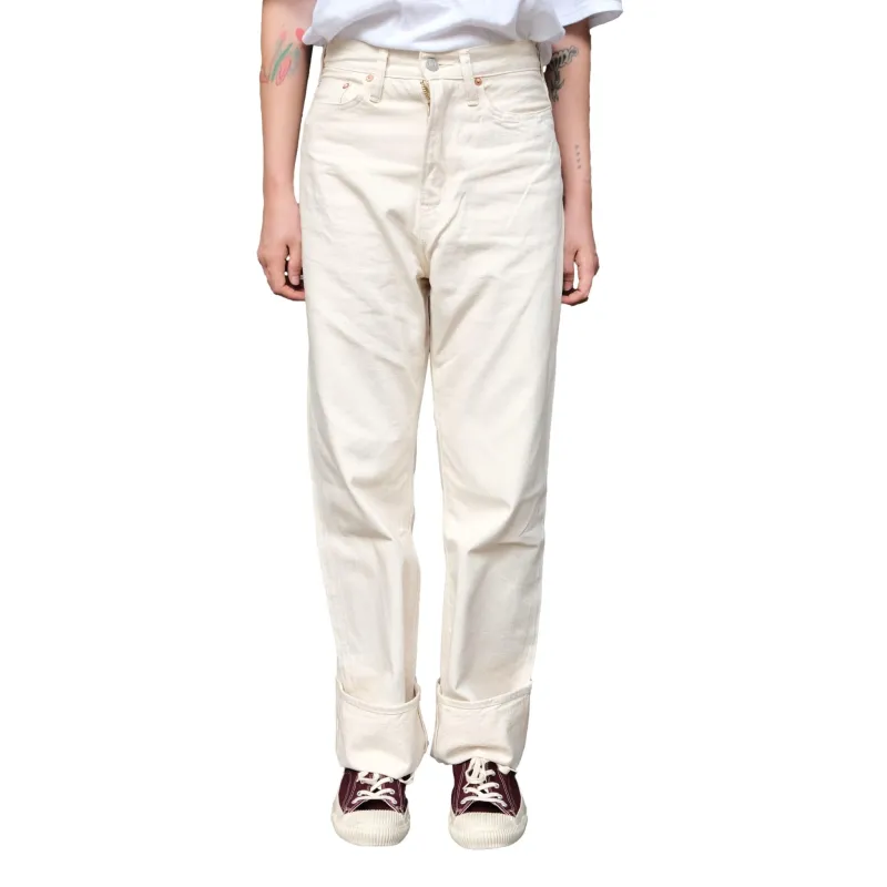 [Women's] Studio D'Artisan Ecru Selvedge Jeans (Wide Straight) made by Studio D'Artisan