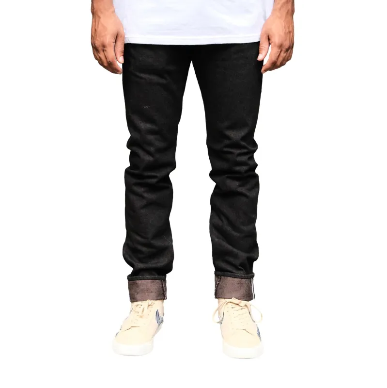 Pure Blue Japan TCD-013-BR Black x Brown "Teacore" Dyed Selvedge Jeans (Slim Tapered) made by Pure Blue Japan