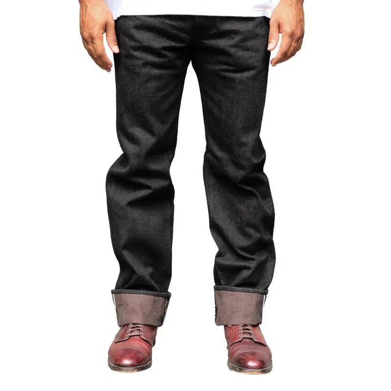 Pure Blue Japan TCD-003-BR Black x Brown "Teacore" Dyed Selvedge Jeans (Regular Straight) made by Pure Blue Japan