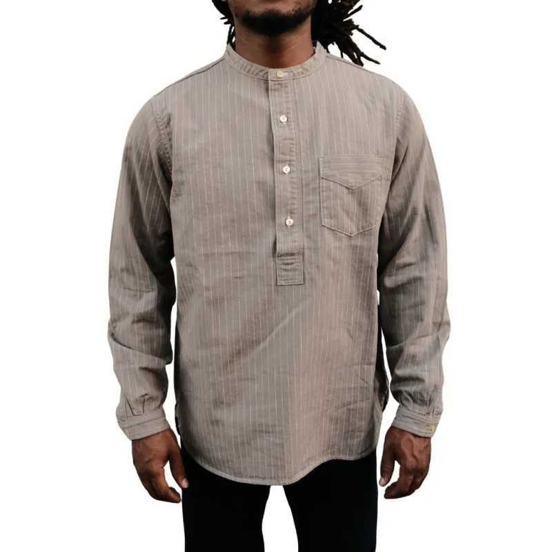Fullcount Herringbone Pencil Stripe Pullover Shirt made by Full Count