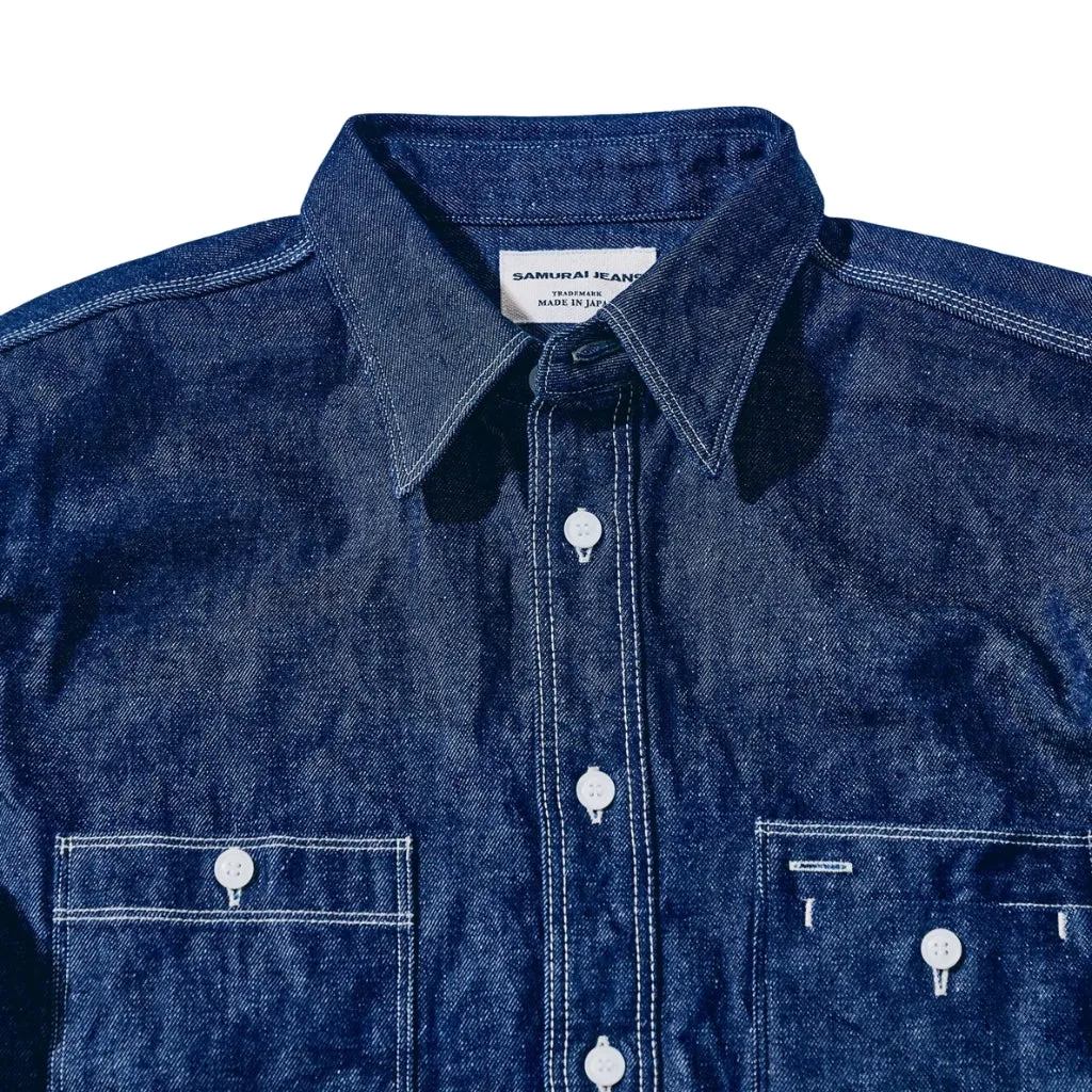 Samurai Jeans SJWS-SC02 10oz. Selvedge Denim Work Shirt sold by Okayama Denim product image thumbnail 4