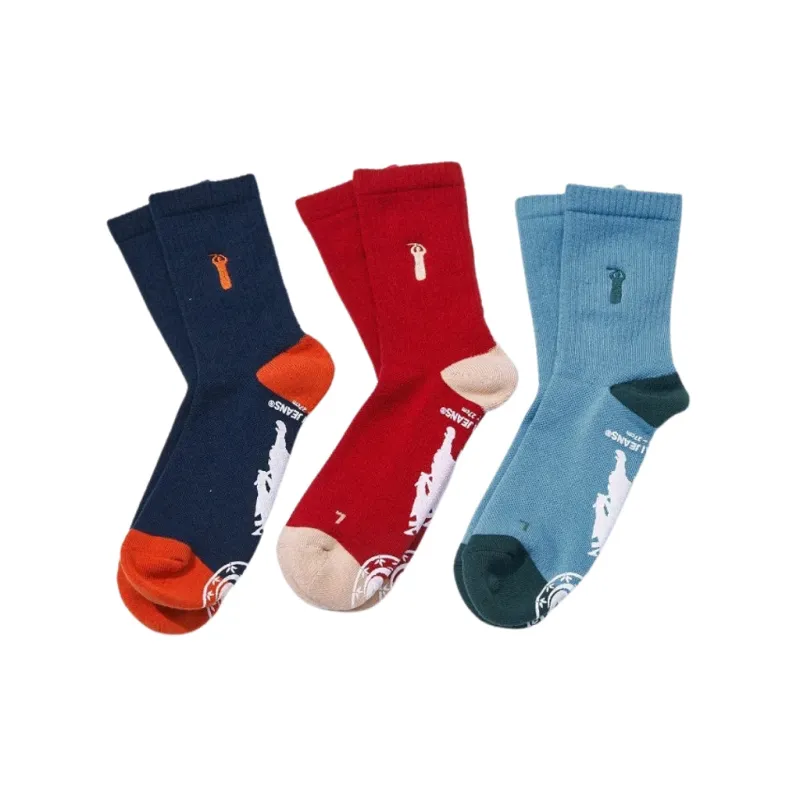 Samurai Jeans SJKS26-NEL Embroidered Crew Socks made by Samurai Jeans