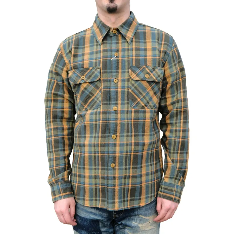 Studio D'Artisan No. 10 Heavyweight Check Flannel Shirt (Green) made by Studio D'Artisan