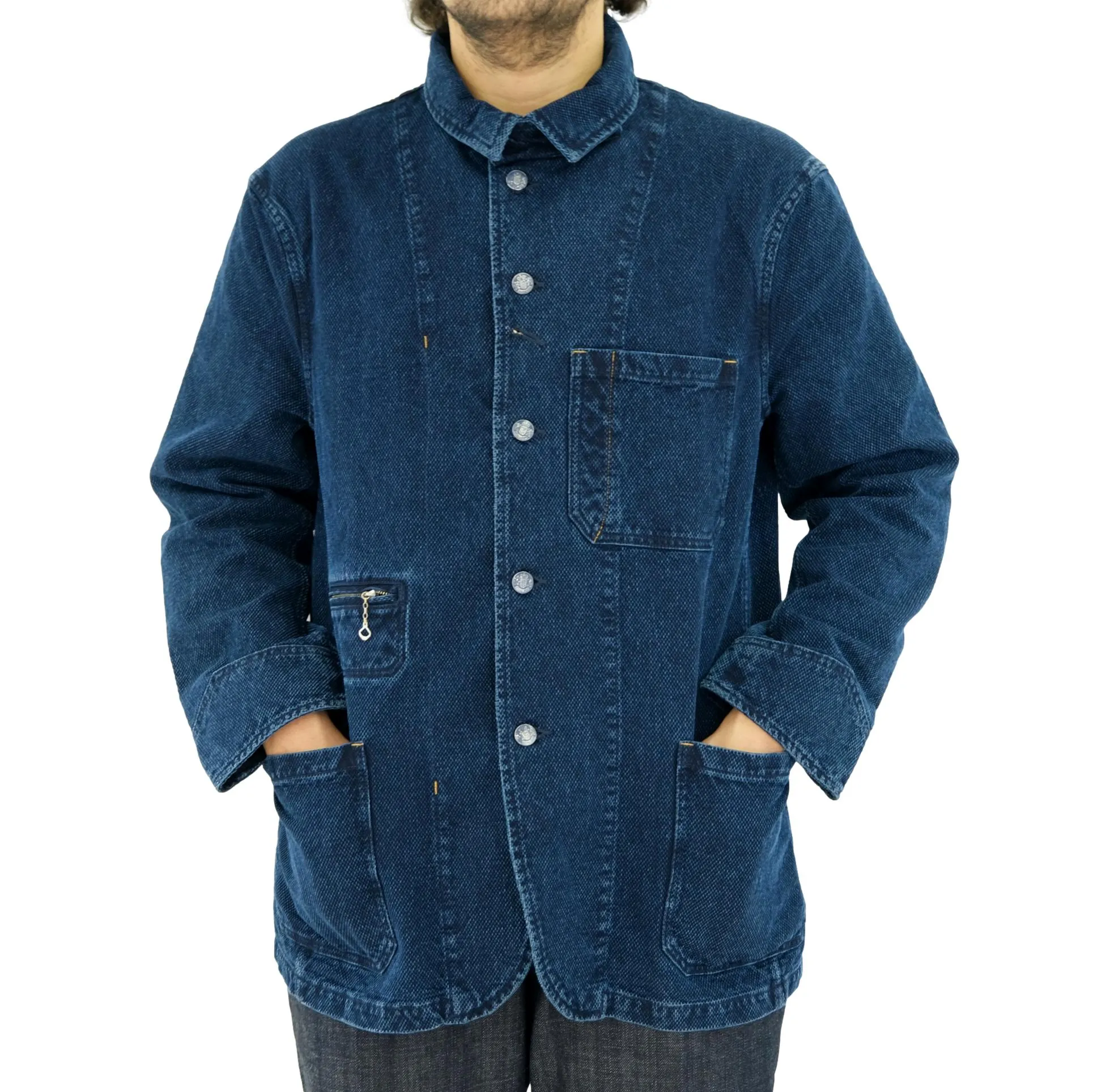 Soundman "Birmingham" Indigo Sashiko Ironworks Jacket sold by Okayama Denim product image thumbnail 2