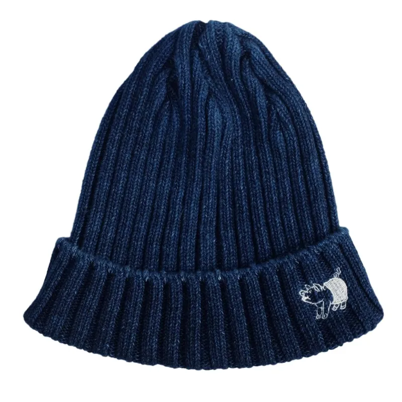 Studio D'Artisan Indigo Knit Beanie made by Studio D'Artisan