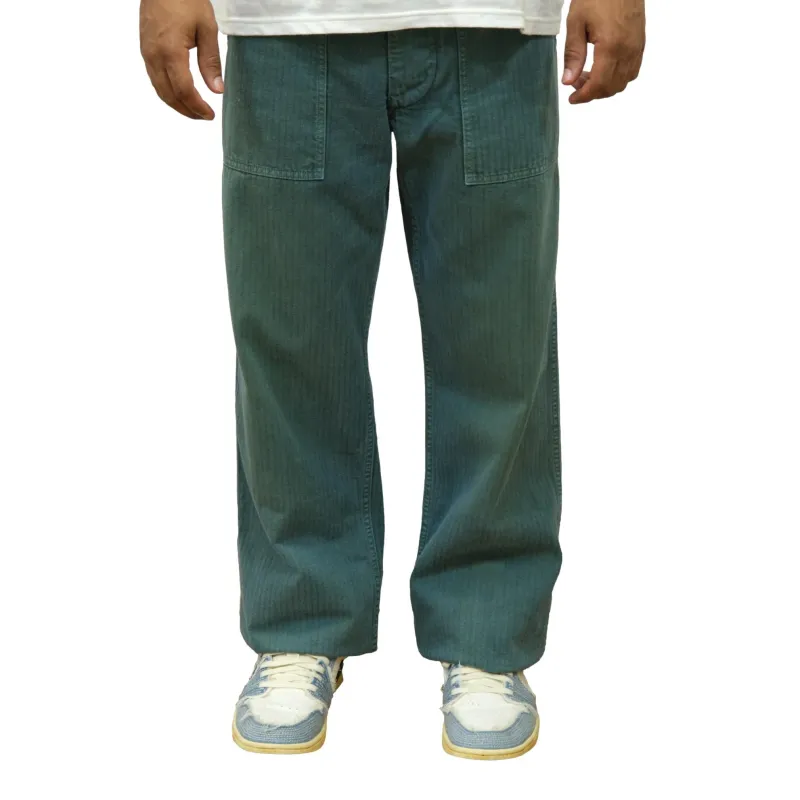 [Pre-Order] Studio D'Artisan "Indigo Green" Herringbone Baker Pants made by Studio D'Artisan