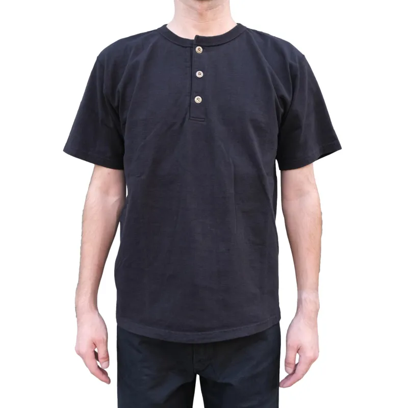 Studio D'Artisan 8213 Loopwheel Henley (Charcoal Black) made by Studio D'Artisan