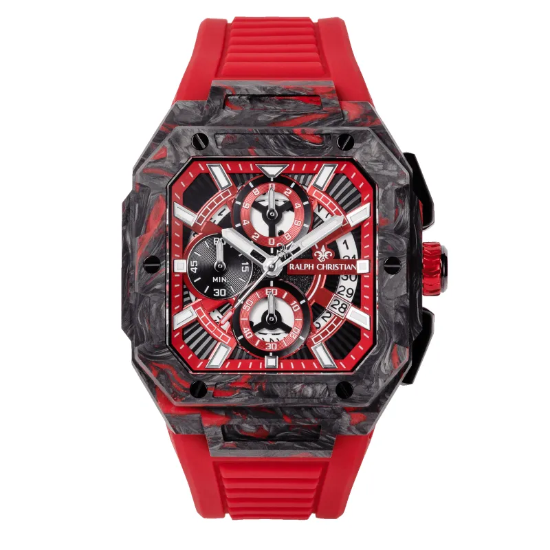 The Vanguard Carbon Chrono - Crimson Ember made by Ralph Christian