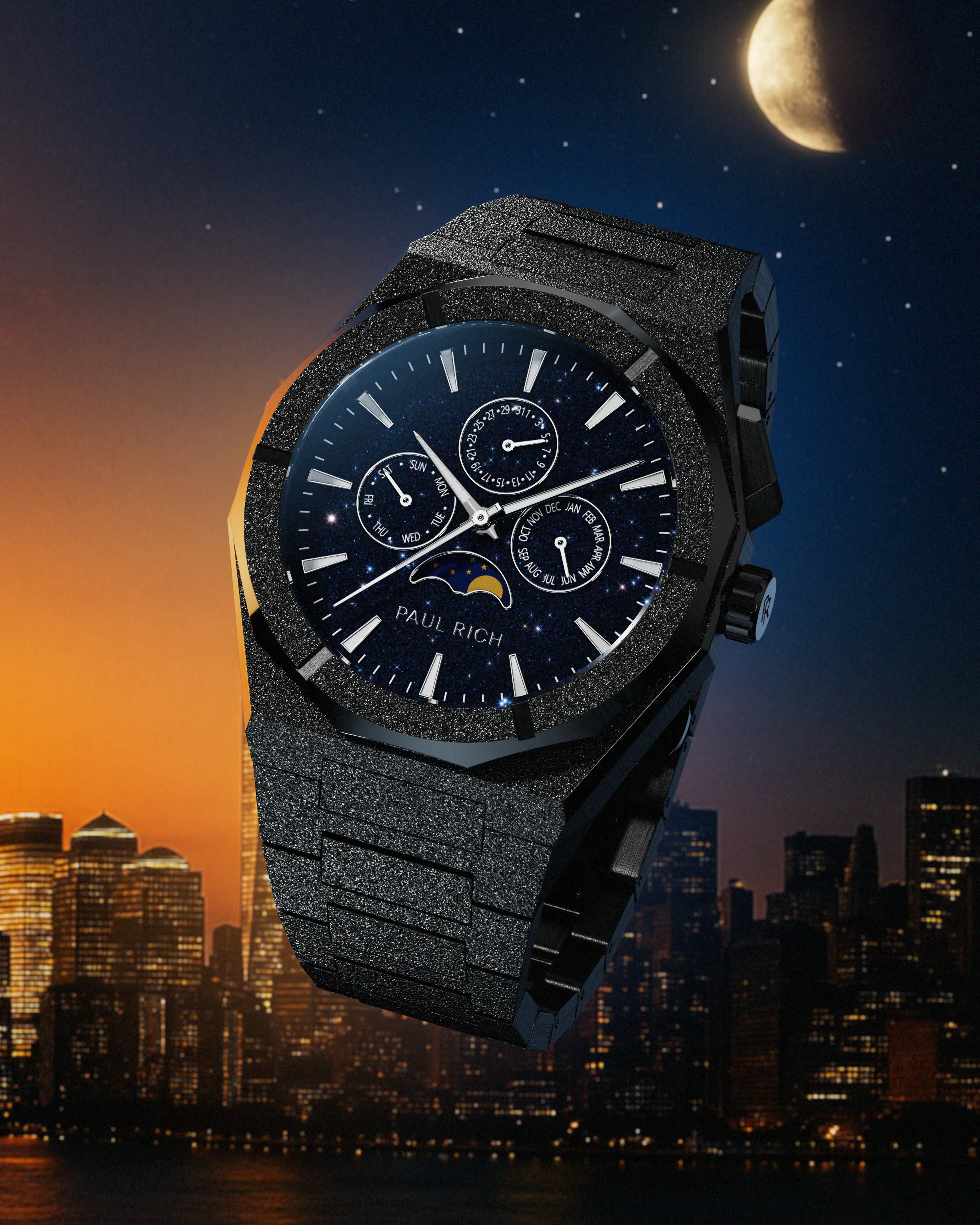 Moonphase Frosted Star Dust II Black sold by Paul Rich product image thumbnail 5