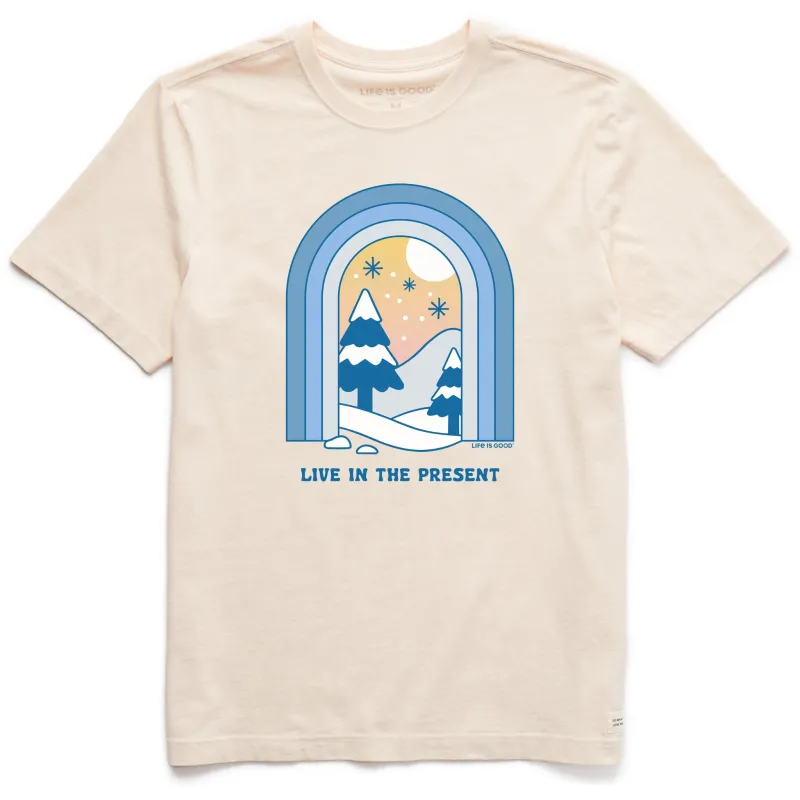 Men's Live in the Present Short Sleeve Crusher Tee sold by Life is Good