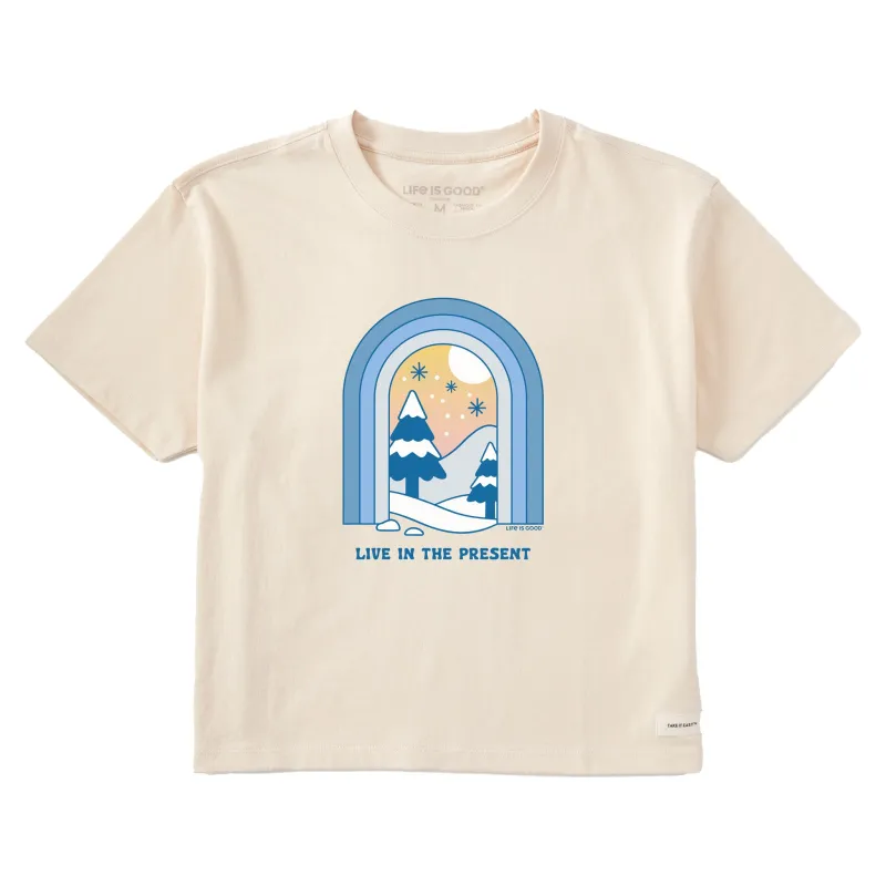 Women's Live in the Present Short Sleeve Crusher Boxy Tee sold by Life is Good