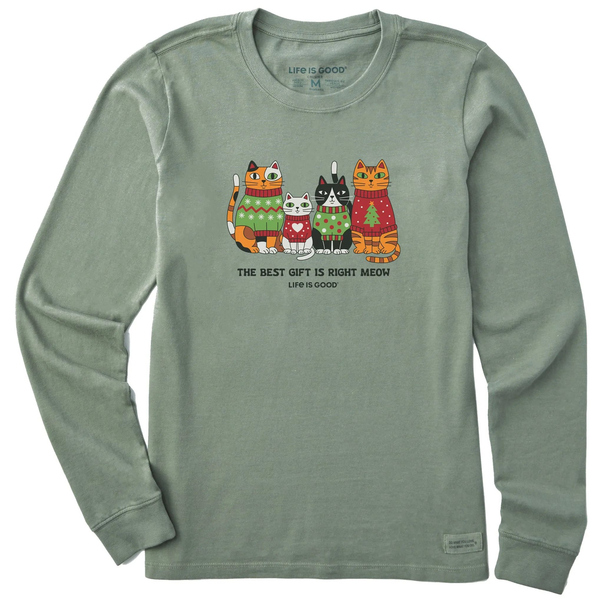 Women's The Best Gift is Right Meow Long Sleeve Crusher Tee sold by Life is Good