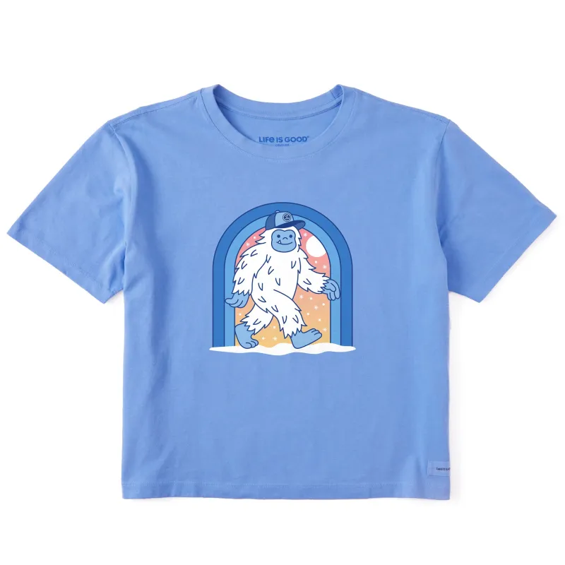 Women's Yeti Trucker Hat Short Sleeve Crusher Boxy Tee sold by Life is Good