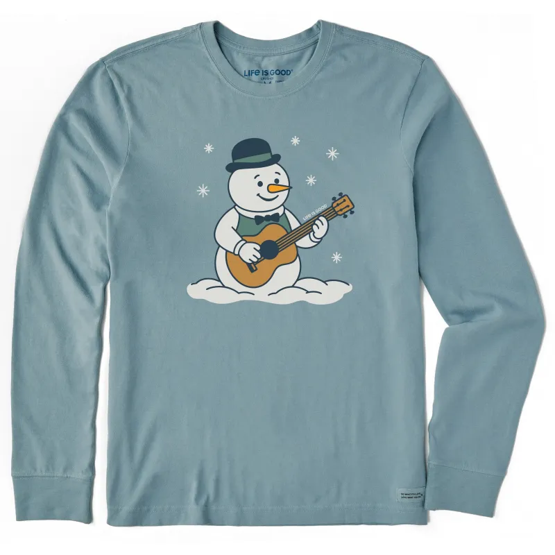 Men's Snowman Guitar Long Sleeve Crusher Tee sold by Life is Good