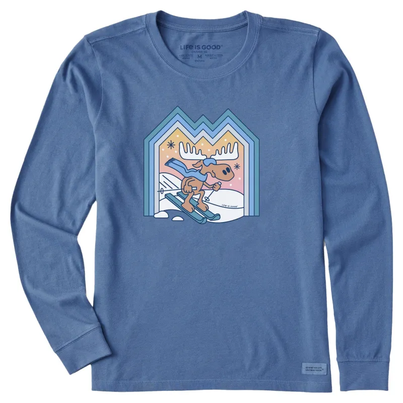 Women's Ski Moose Long Sleeve Crusher Tee sold by Life is Good