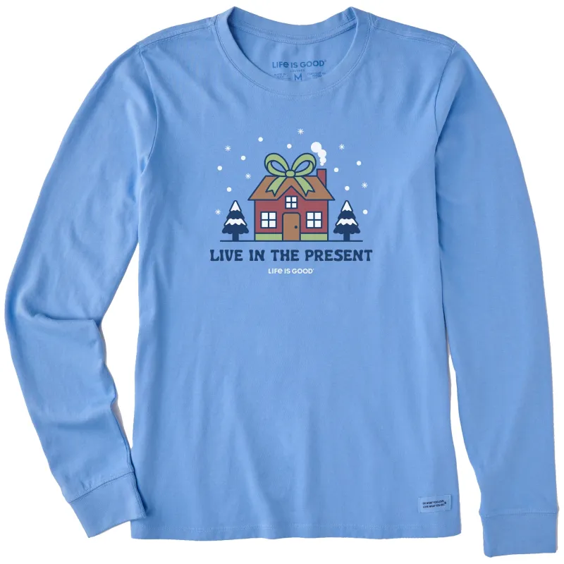 Women's Live in the Present House Long Sleeve Crusher Tee made by Life is Good