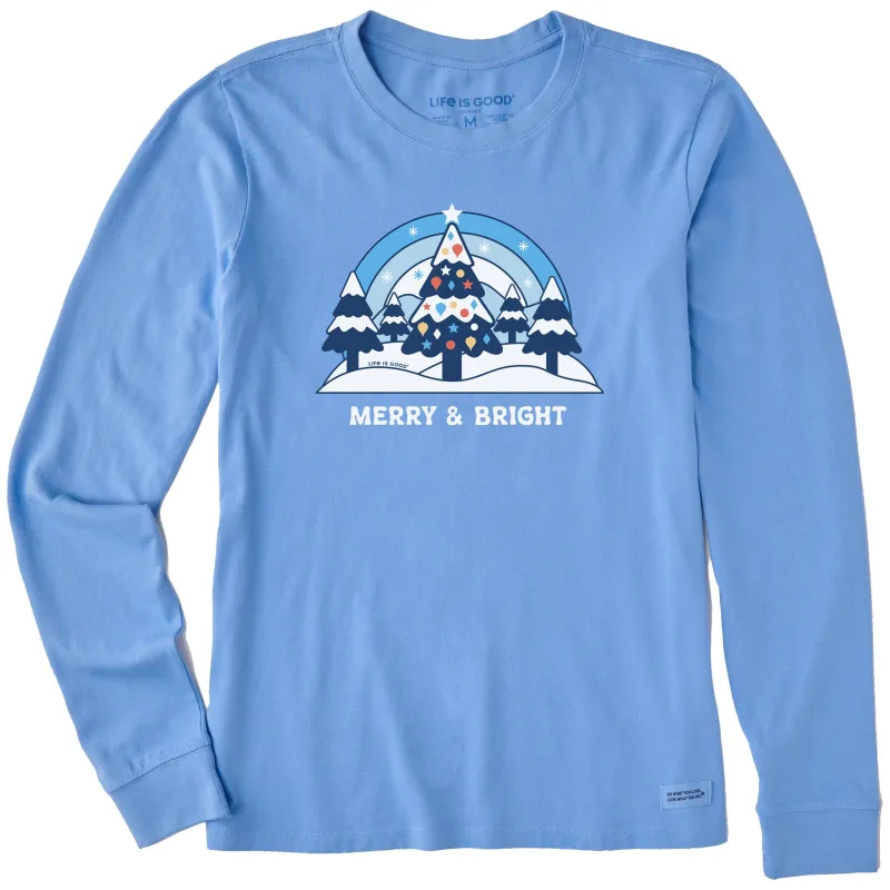 Women's Merry & Bright Snow Tree Long Sleeve Crusher Tee made by Life is Good