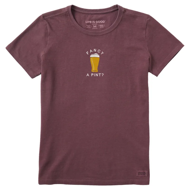 Women's Fancy a Pint Short Sleeve Crusher Tee sold by Life is Good