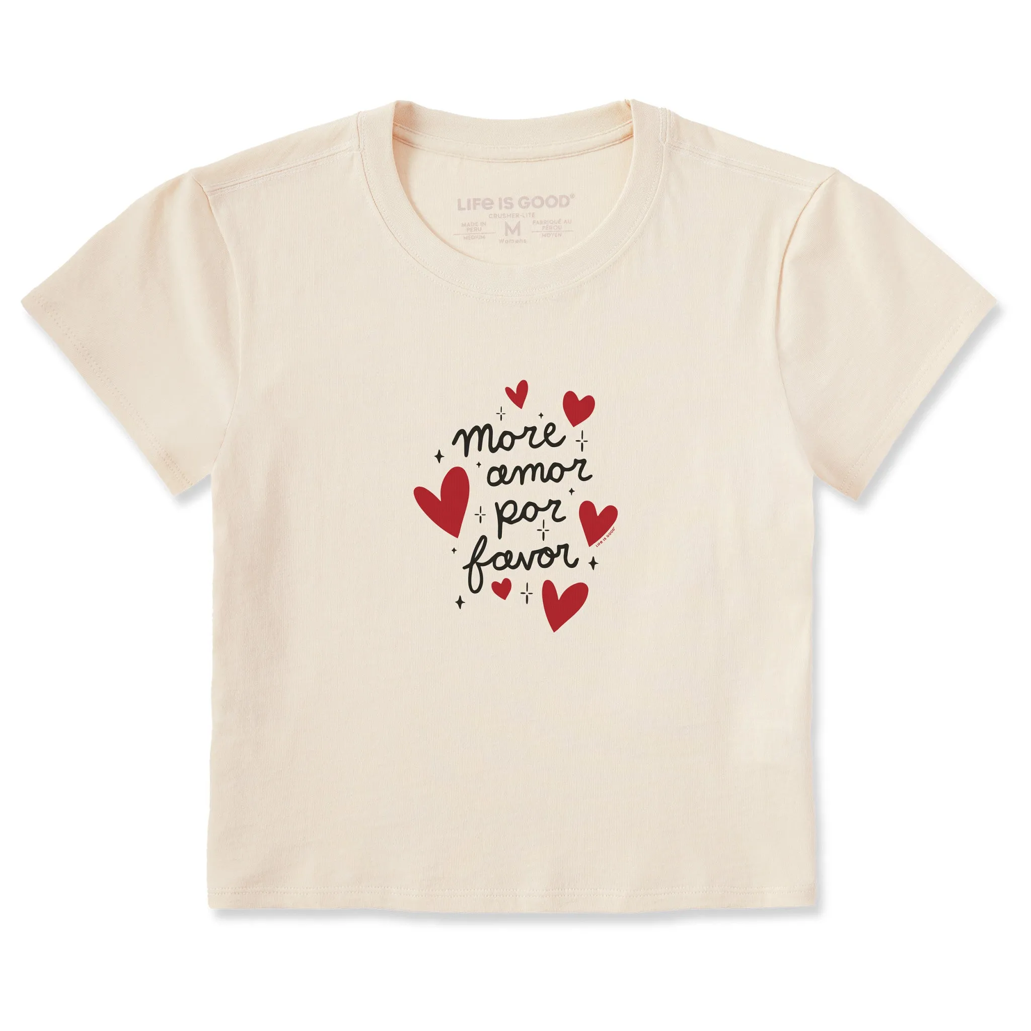 Women's Mor Amor Por Favor Crusher-LITE Shrunken Tee sold by Life is Good