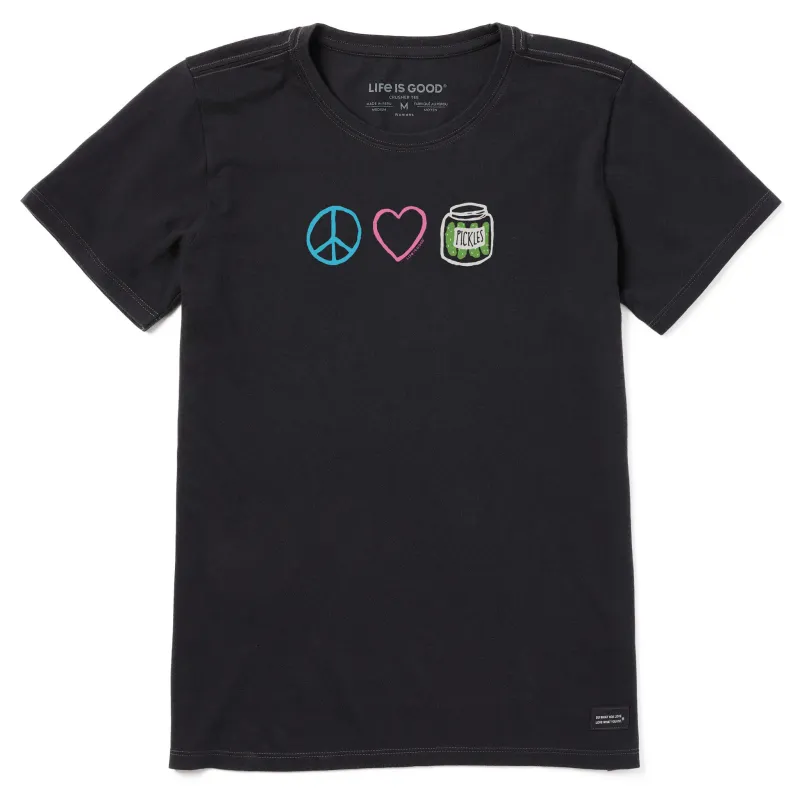 Women's Peace Love Pickles Short Sleeve Tee sold by Life is Good