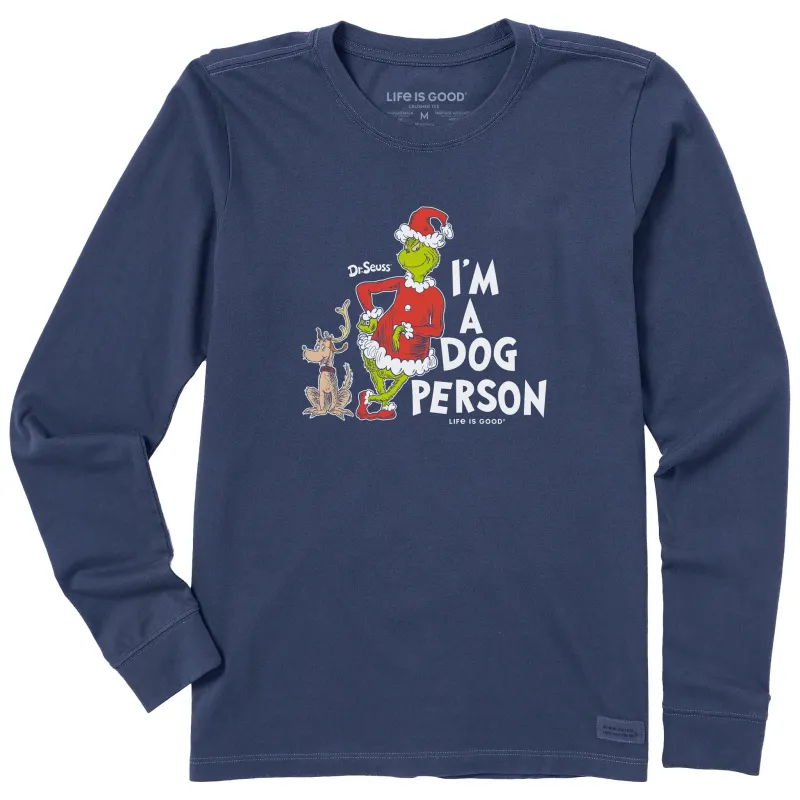 Women's I'm a Dog Person Grinch Long Sleeve Crusher Tee made by Life is Good