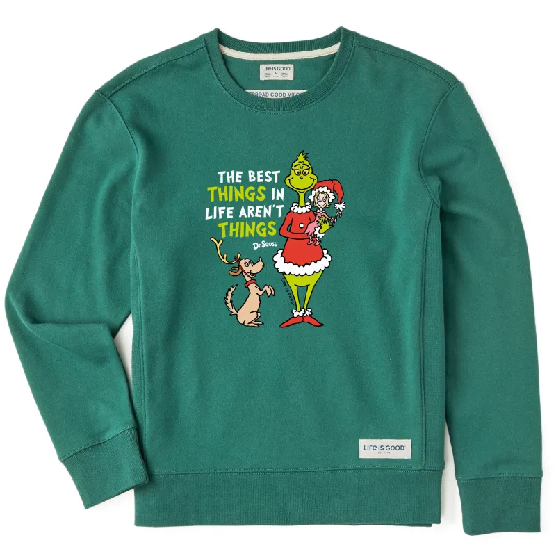Women's The Best Things Grinch Simply True Fleece Crew sold by Life is Good