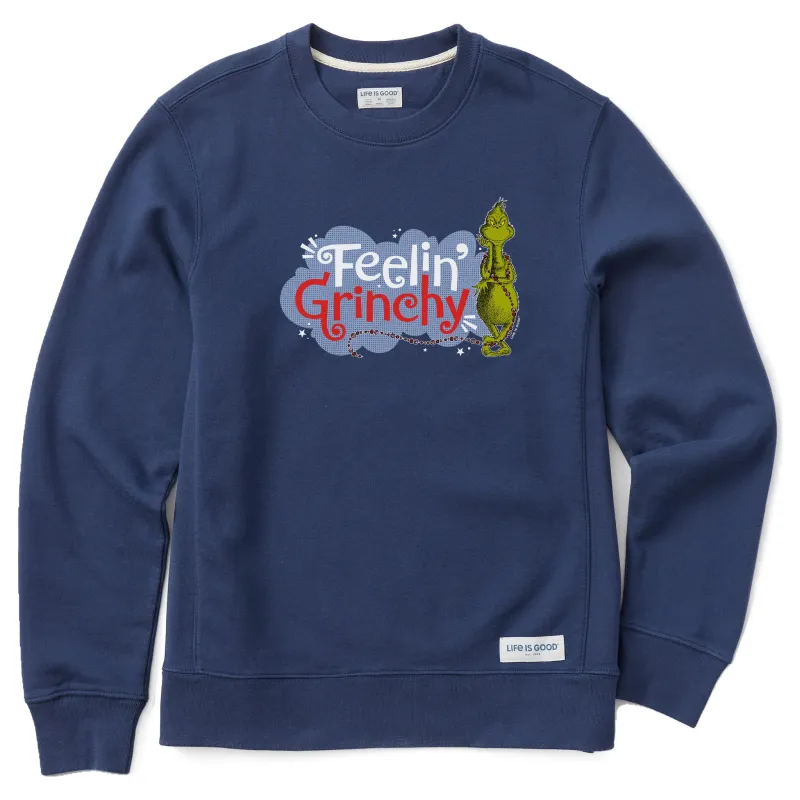 Men's Feelin' Grinchy Simply True Fleece Crew sold by Life is Good