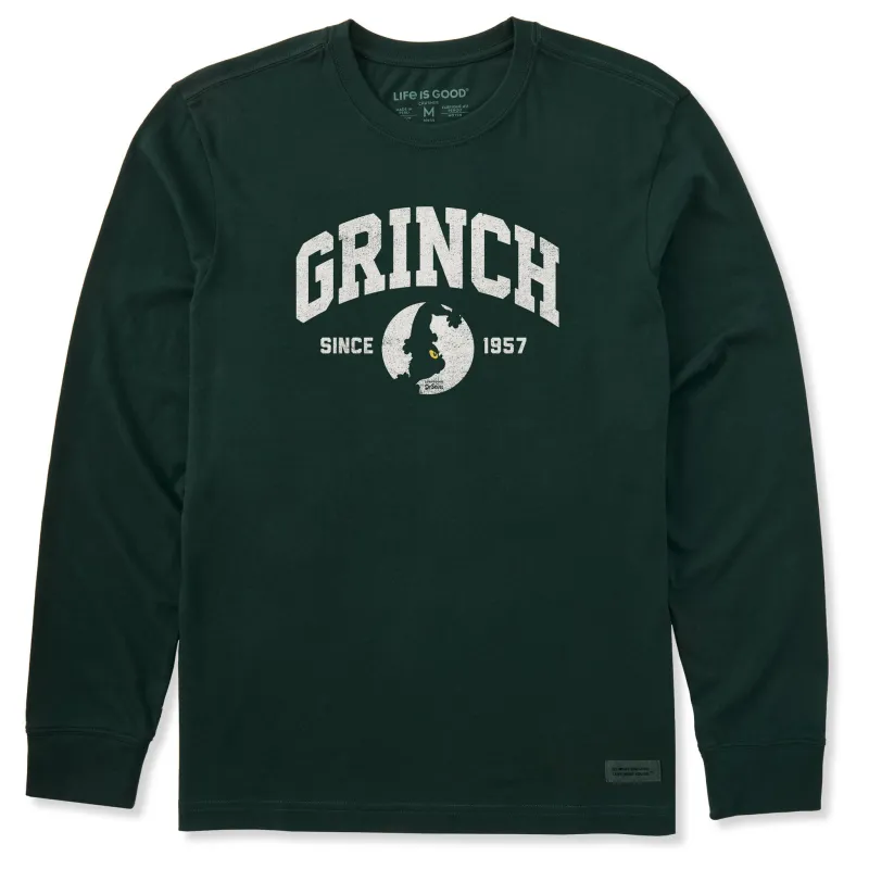 Men's Grinch Arch Long Sleeve Crusher Tee sold by Life is Good