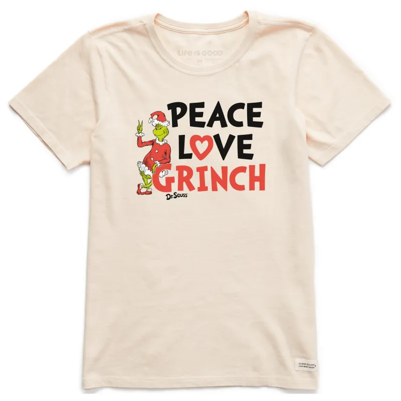 Women's Peace Love Grinch Short Sleeve Crusher Tee sold by Life is Good
