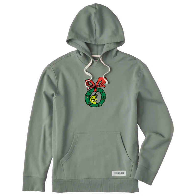 Men's Grinch Sneak Peek Simply True Fleece Hoodie sold by Life is Good