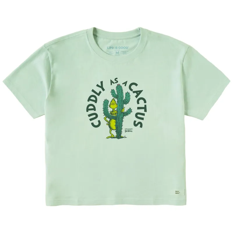 Women's Cuddly as a Cactus Grinch Short Sleeve Crusher Boxy Tee sold by Life is Good