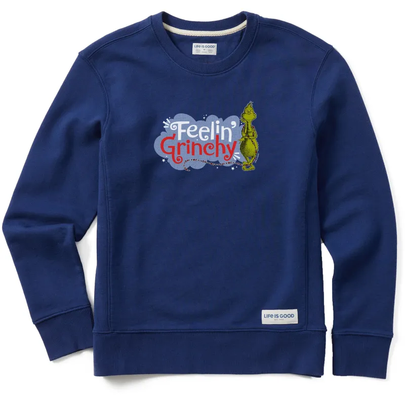 Women's Feelin' Grinchy Simply True Fleece Crew sold by Life is Good
