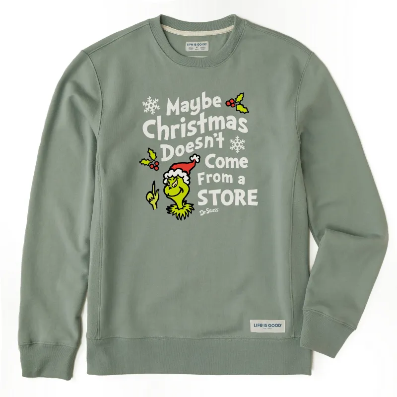 Men's Maybe Christmas Grinch Simply True Fleece Crew sold by Life is Good