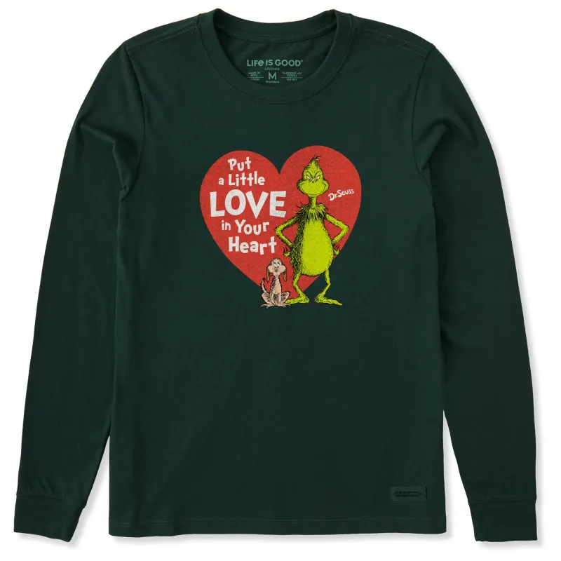 Women's Put a Little Love Grinch Long Sleeve Crusher Tee sold by Life is Good