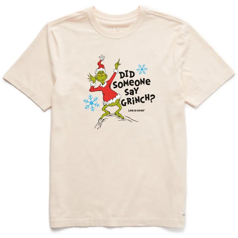 Men's Did Someone Say Grinch? Short Sleeve Crusher Tee sold by Life is Good