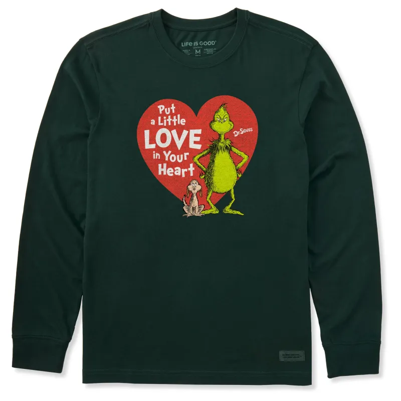Men's Put a Little Love Grinch Long Sleeve Crusher Tee sold by Life is Good