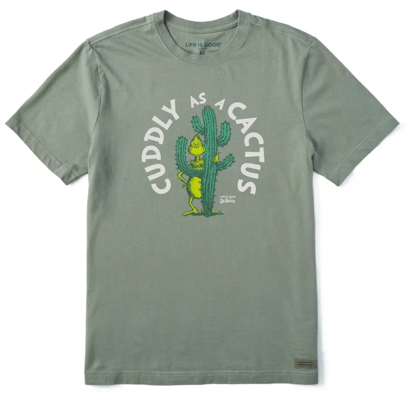 Men's Cuddly as a Cactus Grinch Short Sleeve Crusher Tee sold by Life is Good