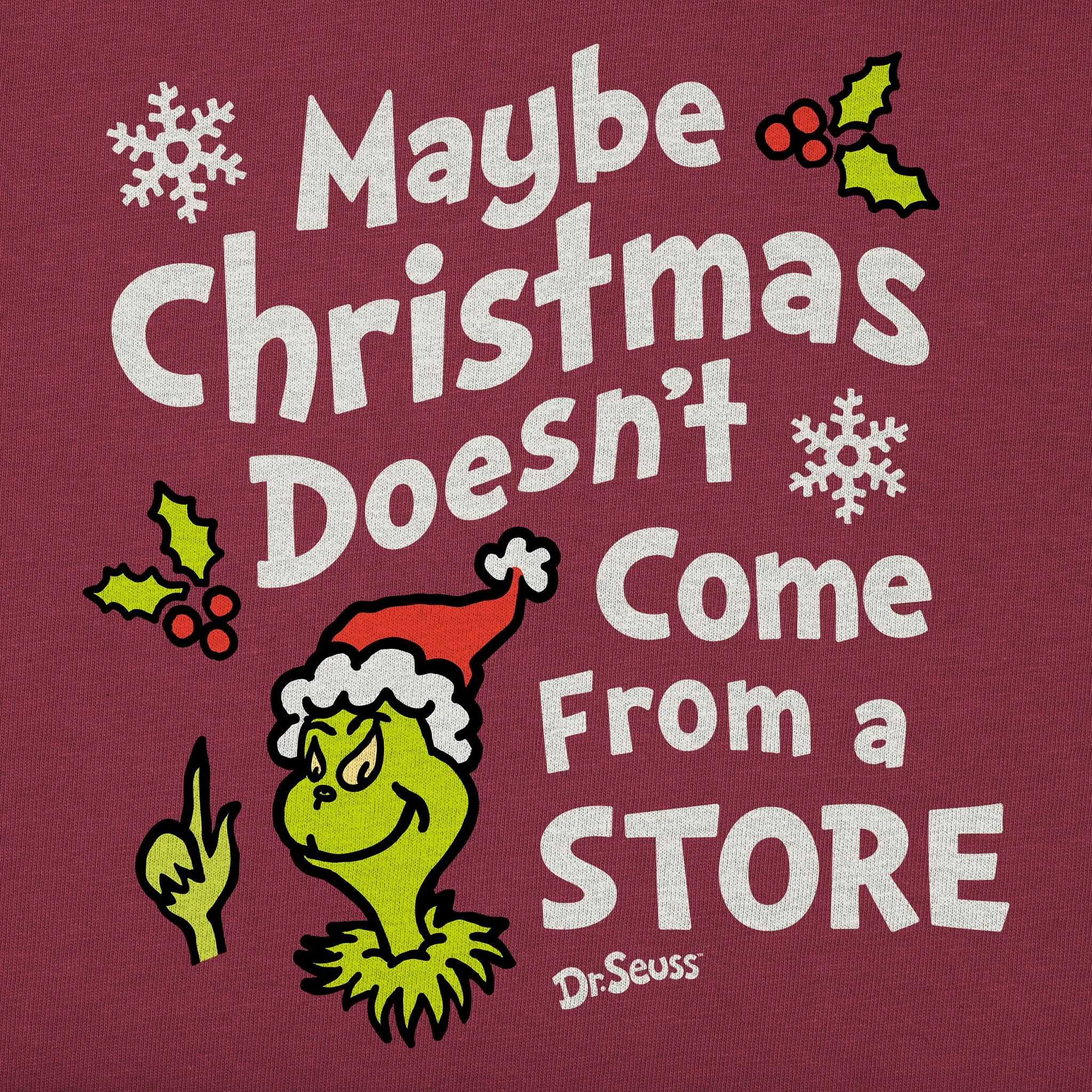 Women's Maybe Christmas Grinch Simply True Fleece Crew sold by Life is Good product image thumbnail 2