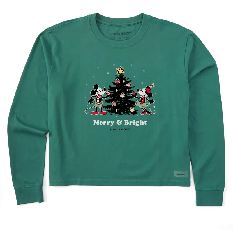 Women's Merry & Bright Willie Xmas Tree Long Sleeve Crusher Boxy Tee sold by Life is Good
