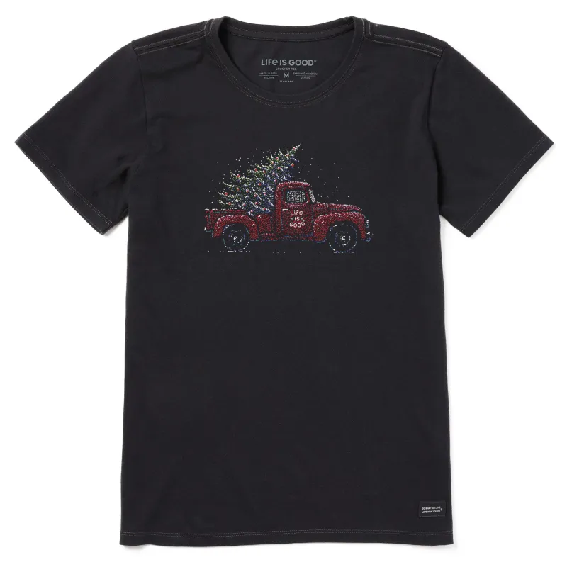 Women's Christmas Tree Truck Short Sleeve Crusher Tee sold by Life is Good